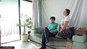 Horny Stepdaughter Begs Stepdad To Bang Her Tight Pussy Hard