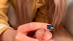 Pretty Amelie Dubon Gives Intense Handjob To Her Friend Leading To Explosive Cumshot!