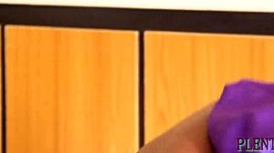 Ebony Babe Bent Over for Intense Pussy Squirting and Cum Close-Up