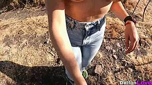 Big ass girl loves outdoor fucking