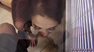 hot teen sucks stepbros banana in playful scene