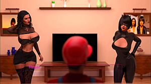 In this halloween special, the fine ass catwomen shut up and dance for the second round in a curvy 3d anime game