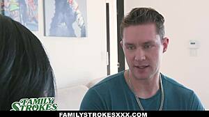 Stepbrother devours stepsister's muff intensely