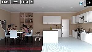 Beautiful anime game with big nipples and cum inside the pussy