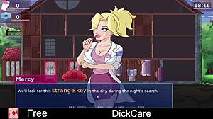 Dickcare parody game with erotic cartoon anime hentai cock sex
