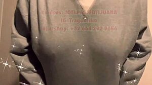 Mexican girl's loud moans echo in the audio as she cums