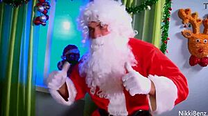 Lucky Santa Fucks Nikki Benz And Amy Andersen In Wet Lesbian Muff Diving Orgasm