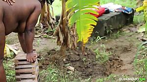 My hot neighbor bent over for doggystyle fucking outdoors.