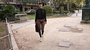 she says, 'look at my pantyhose in public'