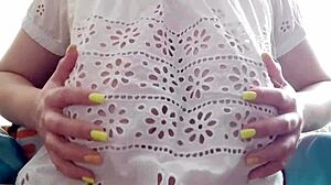 Stepsister Plays With Huge Tits After School Orgasm