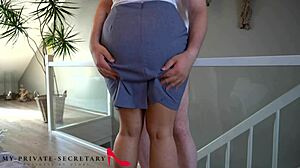 Boss fucks curvy secretary in her office in homemade video