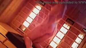 Risky public flashing and masturbation at spa center 😏