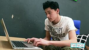 Dark Haired Gay Teen Logan Jerks Massive Cock In Solo