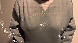 Mexican girl's loud moans echo in the audio as she cums