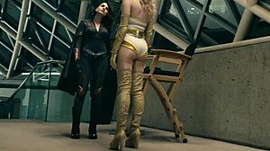 Petite blonde Erin Moriarty goes topless in spandex