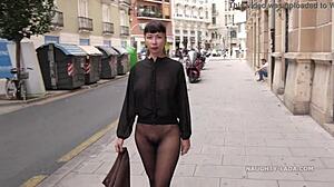 she says, 'look at my pantyhose in public'