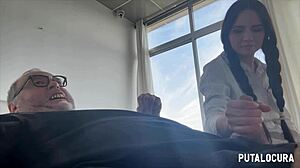 Father Damian creampies Mexican girl in schoolgirl costume