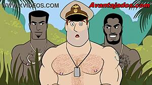 Brazilian gay military men in animated porn adventures