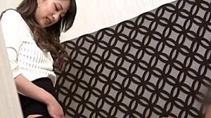 japanese babe with natural tits gets hardcore massage and blowjob technique on her cute ass