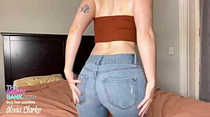 cute e-girl stuffs panties in pussy