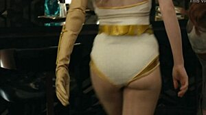 Petite blonde Erin Moriarty goes topless in spandex