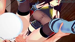 Friedrich der Große performs oral and sex in Azur Lane fantasy