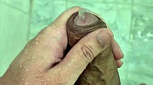 Young Brazilian Stud Jerks Off In Shower Until Cumming