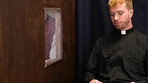 skinny twink catholic boy ryland kingsley receives blowjob and bareback fuck from redhead priest dacotah red during taboo confession