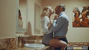 Fucking A Hot Milf In The Bathroom Outdoors