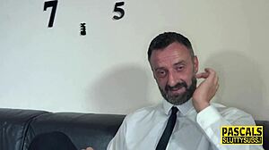 i watch this tattooed submissive blonde milf throating deeply in high definition.