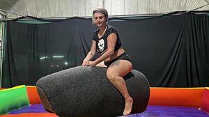 Latina ass gaping and squirting in public