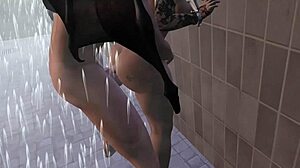 3d succubus seduces in shower with spanking and sex