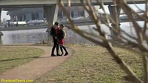 Shy teen's tight anus stretched by big cock?