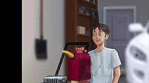 Super busty stepmom gets fucked hard by horny dude with huge cock in Summertime Saga 3D Hentai!