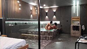 Wild Sex In Bathtub Brunette Can't Handle Big Cock