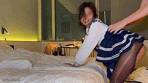 18-Year-Old Thai Amateur Takes Big White Dick in Rough Homemade Action