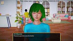 Blonde with big tits in my new family 429