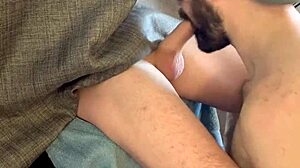 Amateur Gay Blowjob with Deepthroat and Swallow at Gloryhole Session