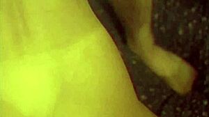 Strangers in the night with fake tits and big pussy lips in sex