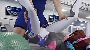 3D animated porn with a personal trainer