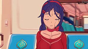 Mita’s wild subway ride in this adult cartoon parody