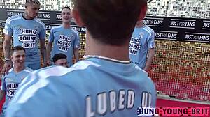 Fit Brazilian Teases Colombian Twink with Monster Cock Gangbang