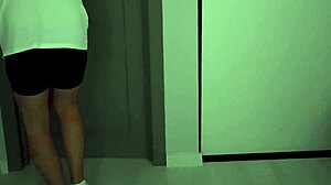 stepson comforts stepmother in bed during loud thunder