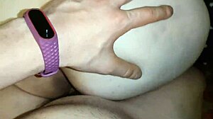 Russian Marish hides her big tits and pussy