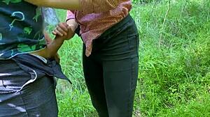 Stepbrother Bends Me Over for Hard Doggystyle in Forest