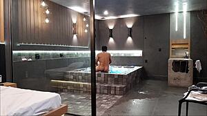 Wild Sex In Bathtub Brunette Can't Handle Big Cock