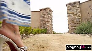 Awesome Brunette Naked Muse Gia Ramey Poses Nude For Playboy Outdoor