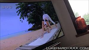 big ass stepsister drilled hard from behind during wild yoga pov