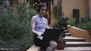 Natasha Nice Catches Her Stepdaughter Masturbating While Watching Her Sex Tape