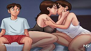 Summertimesaga - przygotowanie do gorącego seksu ffm w e4 8